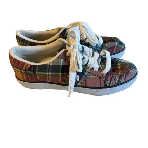 Polo Ralph Lauren multicolor plaid sneaker size 8.5 D - Picture 3 of 8